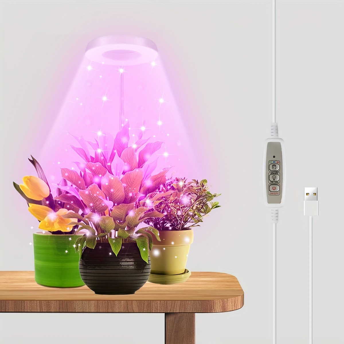 Lampe de culture + 2 pots blanc avec lumière pour culture d'intérieur -  Jardiprotec