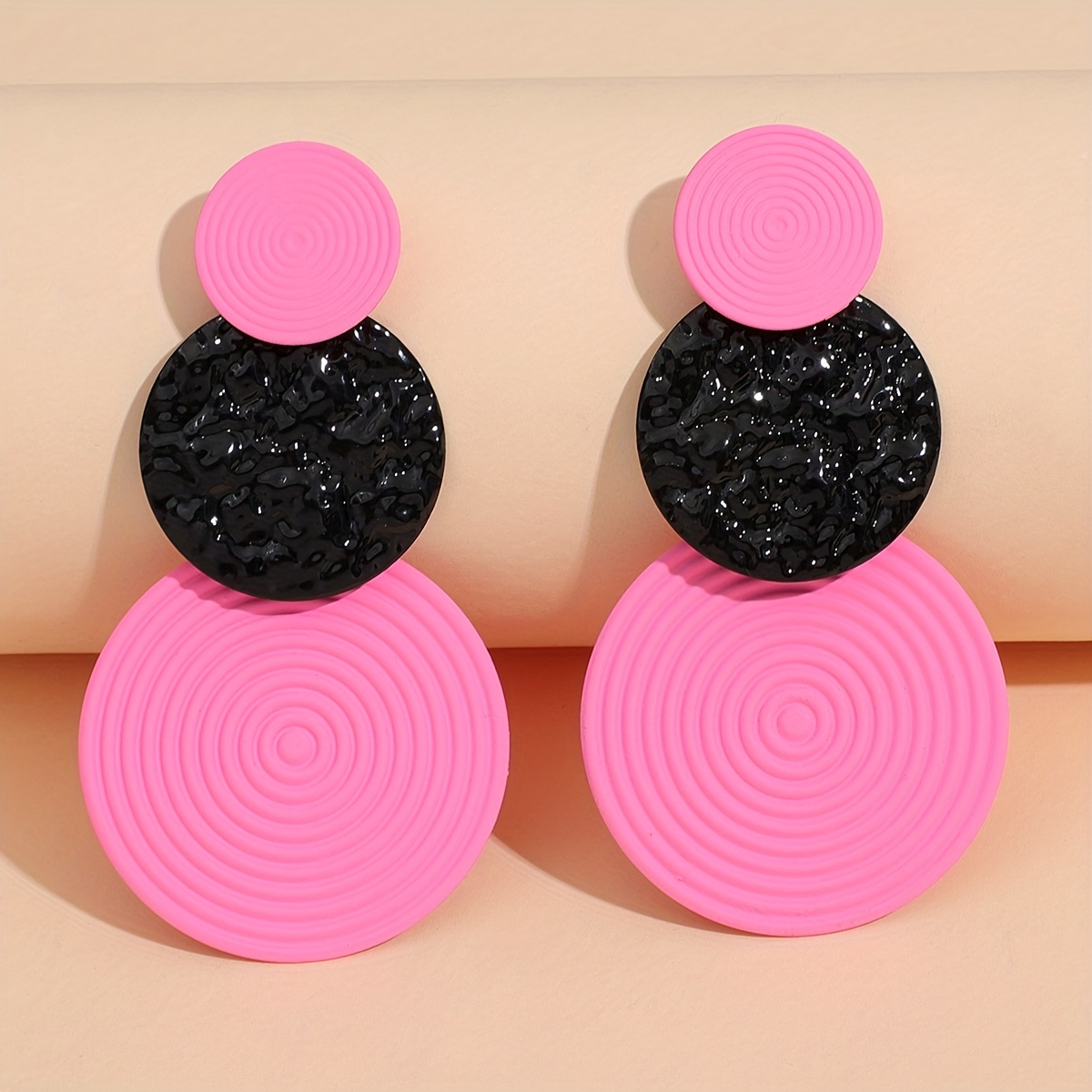 Geometric Round Dangle Earrings Unique Statement