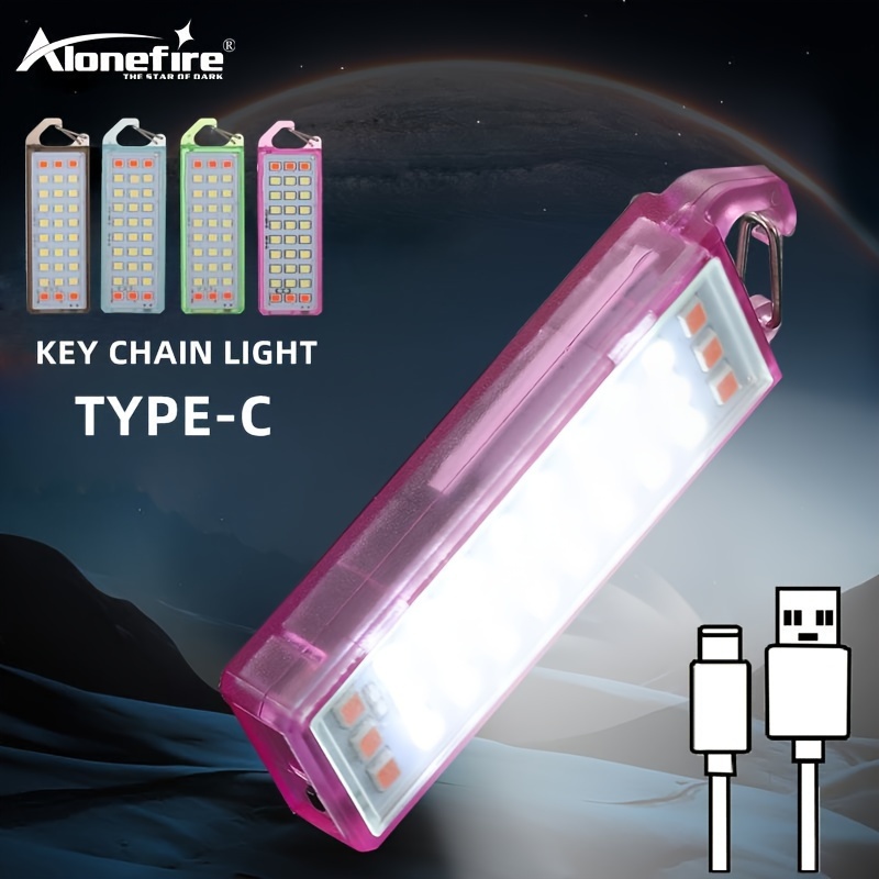 

Alonefire Mini Led Keychain Flashlight - Usb Rechargeable, 5 , Type-c Charging, Portable & For Camping, Hiking, Emergency Lighting