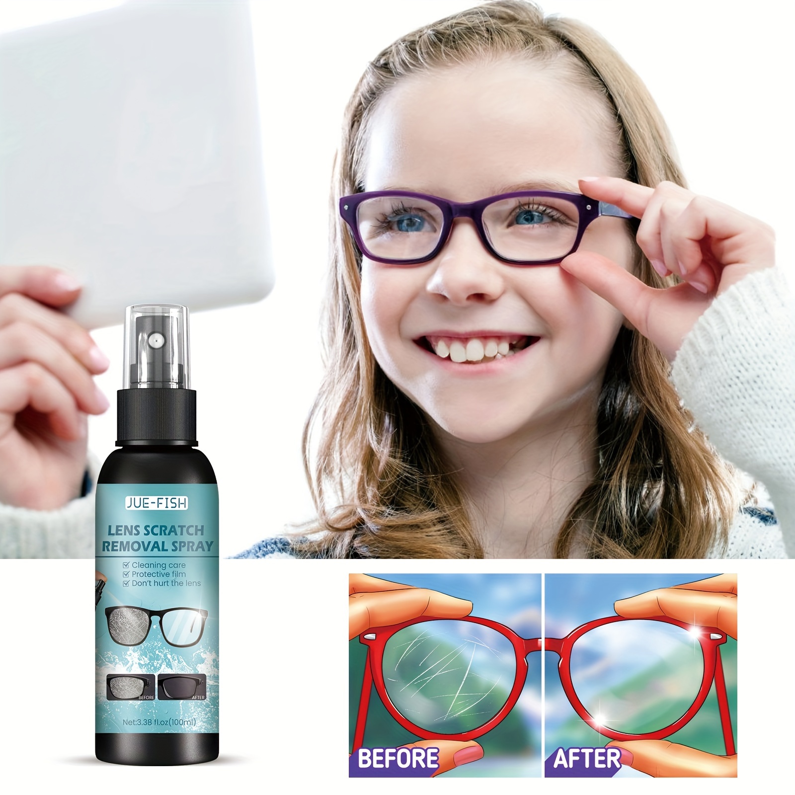 1 Bottle Of Lens Scratch Remover Repair Eyeglass Lens Glass Grinding  Scratches Fuzzy Refurbishment Maintenance Agent - Temu Greece