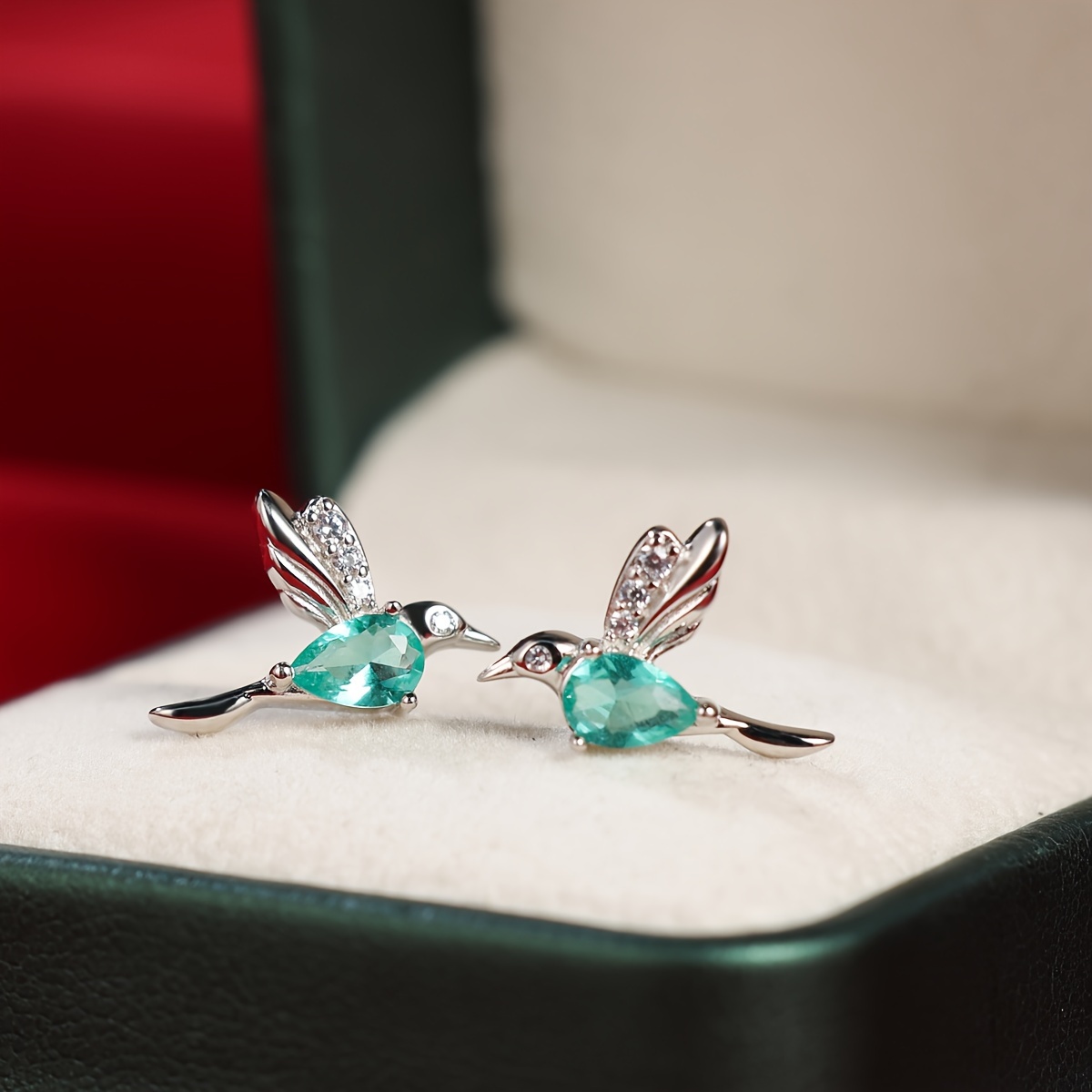 Boho Bird Earrings in S925 Sterling Silver with Zirconia