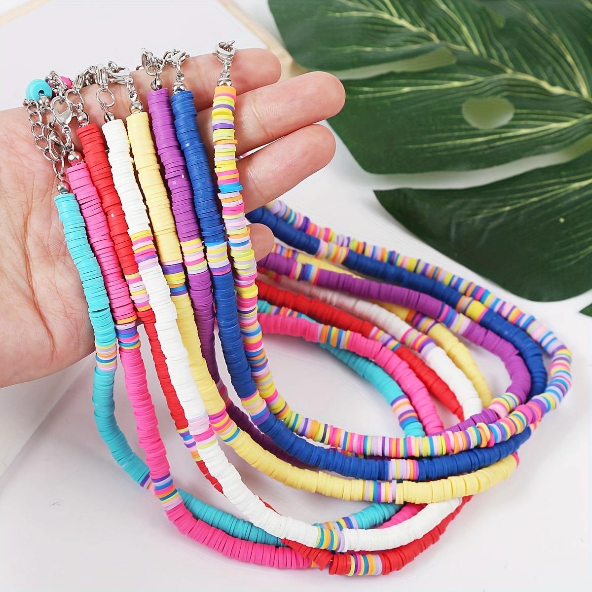 Boho Style Necklace Colorful Clay Beaded Choker Party Rainbow Polymer Clay  Necklace Jewelry Gifts for Women Girls Adjustable - China Polymer Clay and  Boho Necklace price