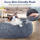calming plush pet cushion sofa pet bed fluffy pillow nest for cats small dogs and medium dogs