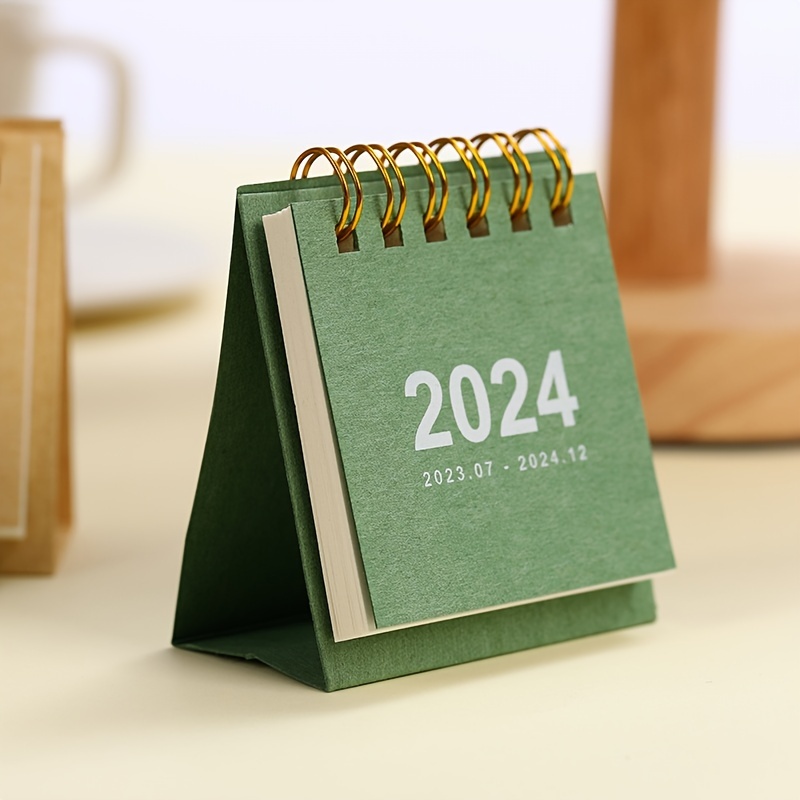 2023 2024 Rétro Simple Couleur Unie Bureau Calendrier Papier