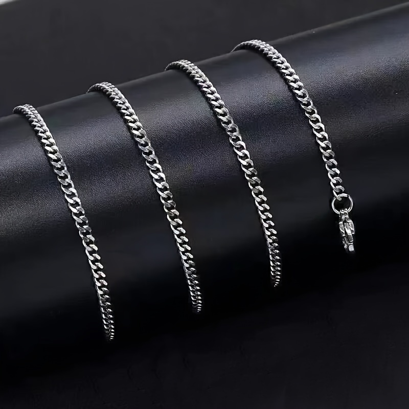 3/5/7/9 / 11mm exquisite fashion 24 inch stainless steel chain necklace  men's simple steel color titanium steel necklace