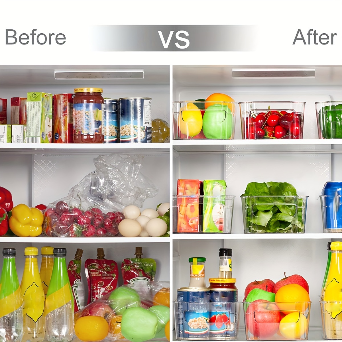 Refrigerator Organizer Bins Clear Plastic Pantry Organizer - Temu