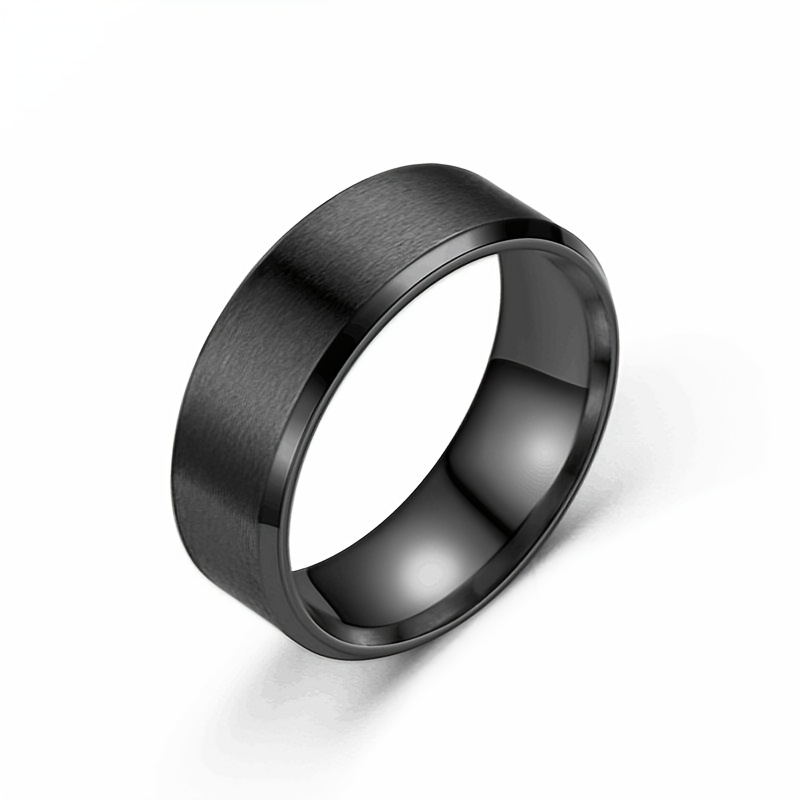 Men's Titanium Steel Matte Ring, Stylish Design