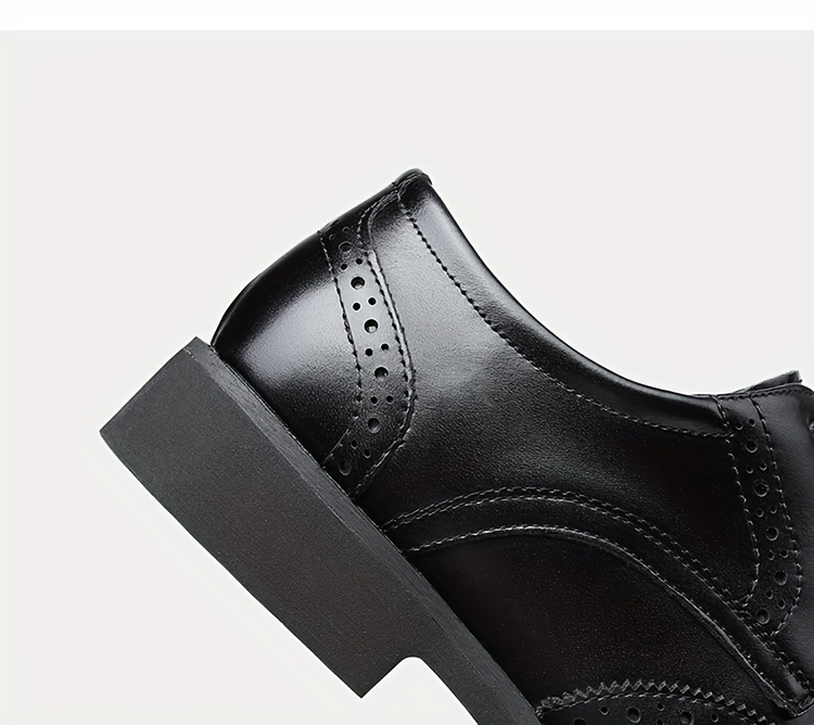 JIT2025 Men'S Versatile Dress Shoes - Black Brogue Oxford with Lace-Up Closure, Rubber Sole, and Faux Insole for Business, Weddings, and Formal Events, Formal Footwear | Elegant Footwear | Durable Footwear