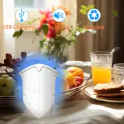 1pc indoor fly trap for household use indoor insect killer flying trap killer with blue night light mosquito moth collector pest control details 5