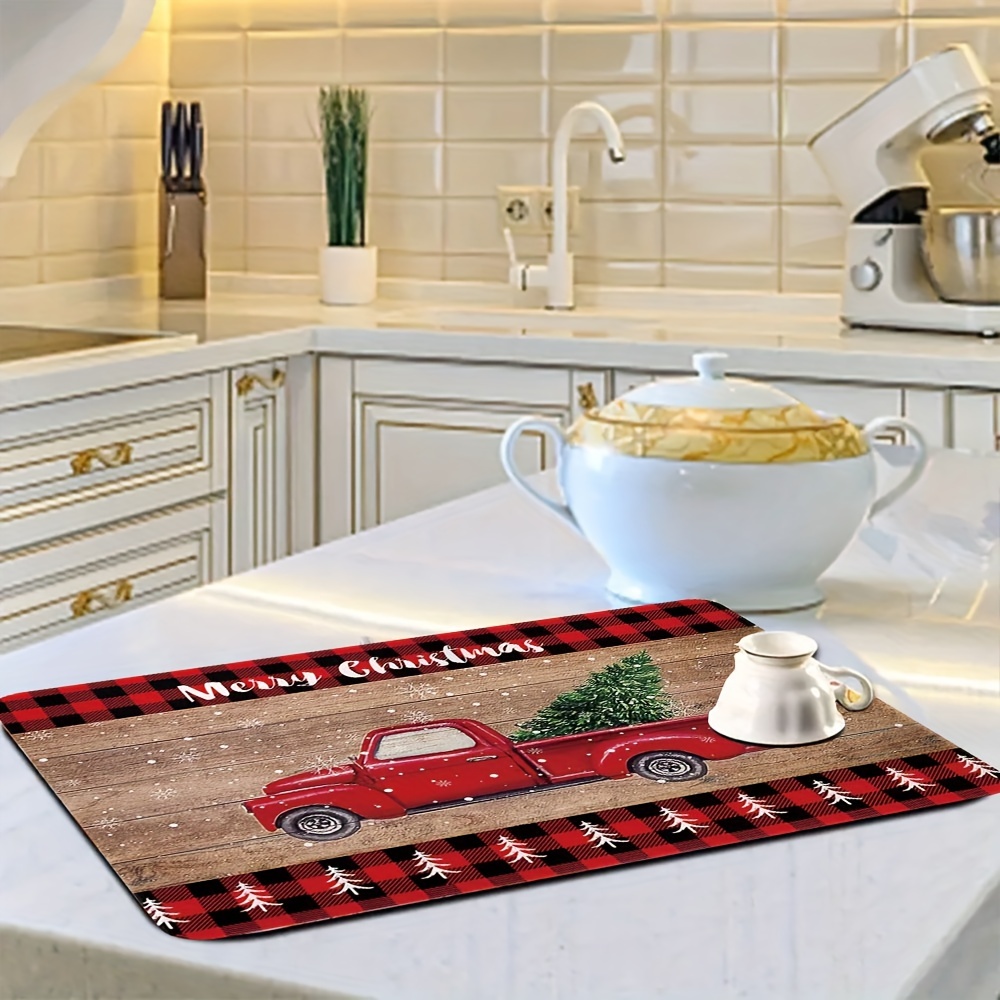 1pc, Dish Drying Mat, Kitchen Countertop Absorbent Pad, Washstand Drain  Mat, Soft Faucet Absorbent Mat, Toilet Washstand Cup Mat, Kitchen  Accessories