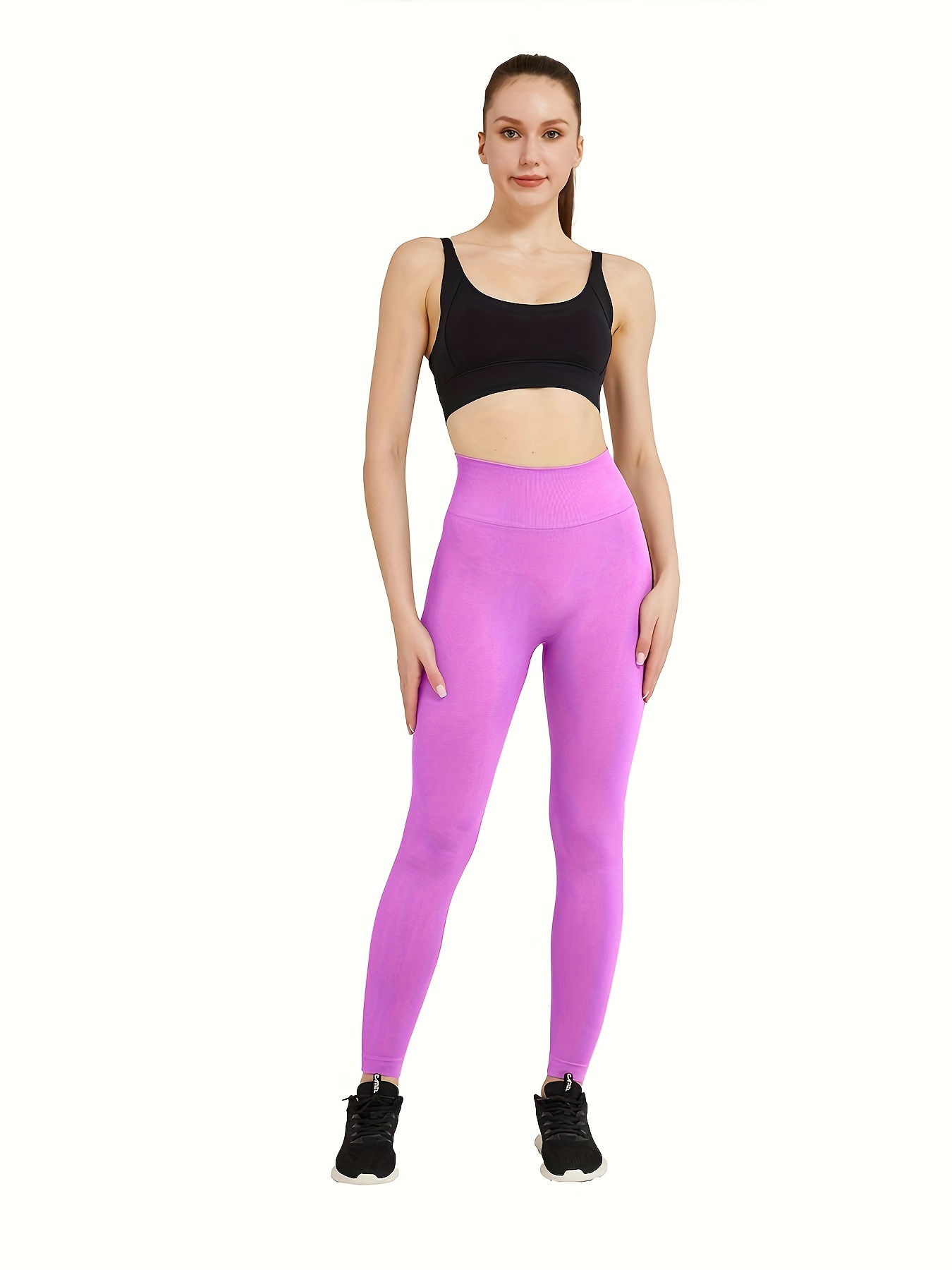  LSCZSLYH Women Workout Sport Pants Fitness Leggins Push Up  Textured Tights High Waist Tummy Control Leggings (Color : Purple, Size :  XL) : Clothing, Shoes & Jewelry