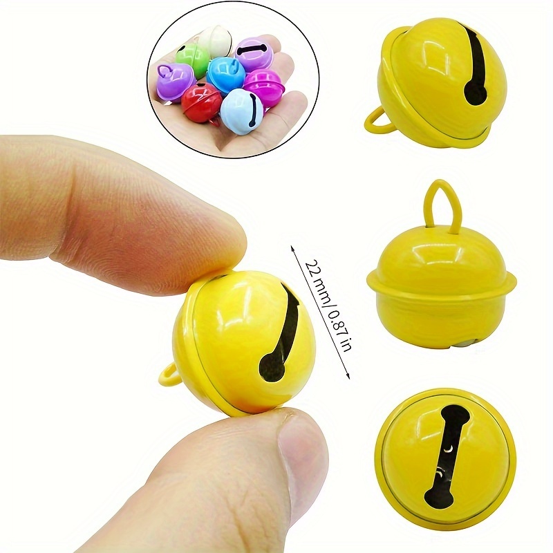 30Pcs 1inch Jingle Bell Colorful Craft Bells Metal Round Bell for