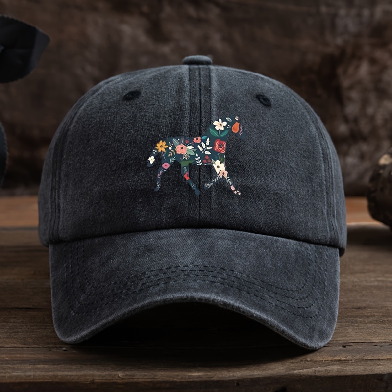 Black Floral Baseball Hat - Temu