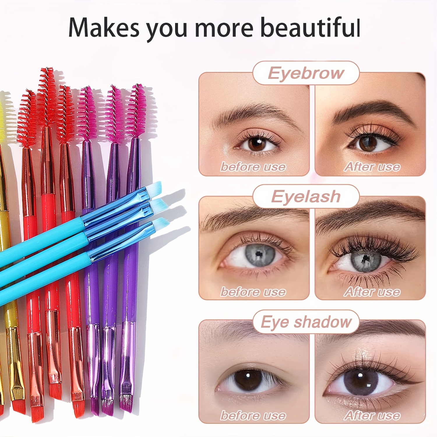 juego 12 brochas rímel multicolor punta brocha cejas Temu Peru