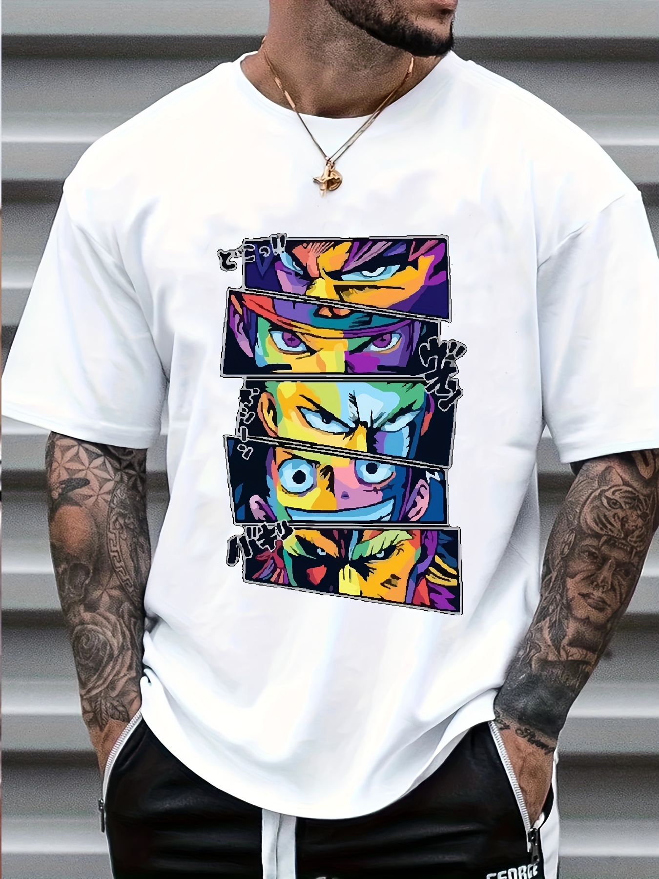 Temu T-Shirt for Men, Anime American Football Player Graphic Print T-Shirt Oversized Short Sleeve Tees Casual Fashion Tops for Summer, Men's Clothing