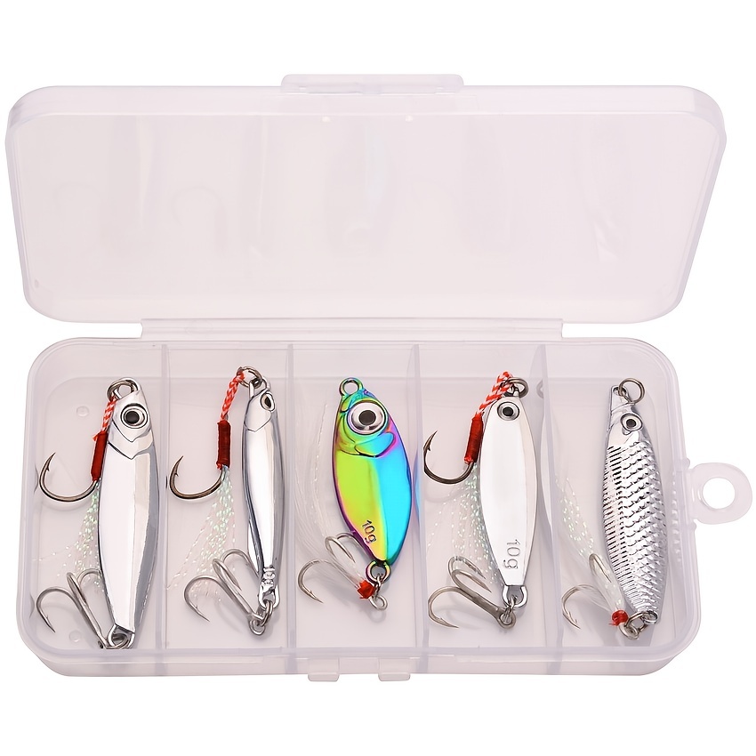 1-5pcs Rotating Spinner Spoon Fishing Lure Artificial Metal