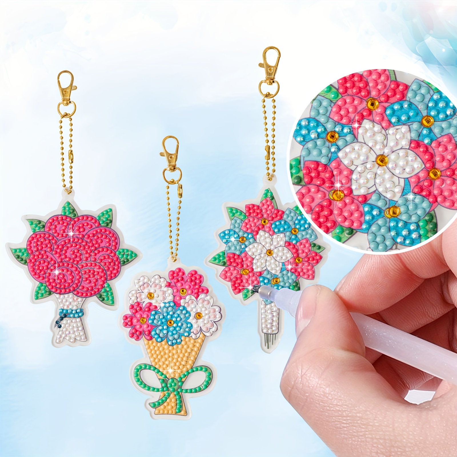 Diamond Painting Kit With Keychains Crafts For Girls Diamond - Temu
