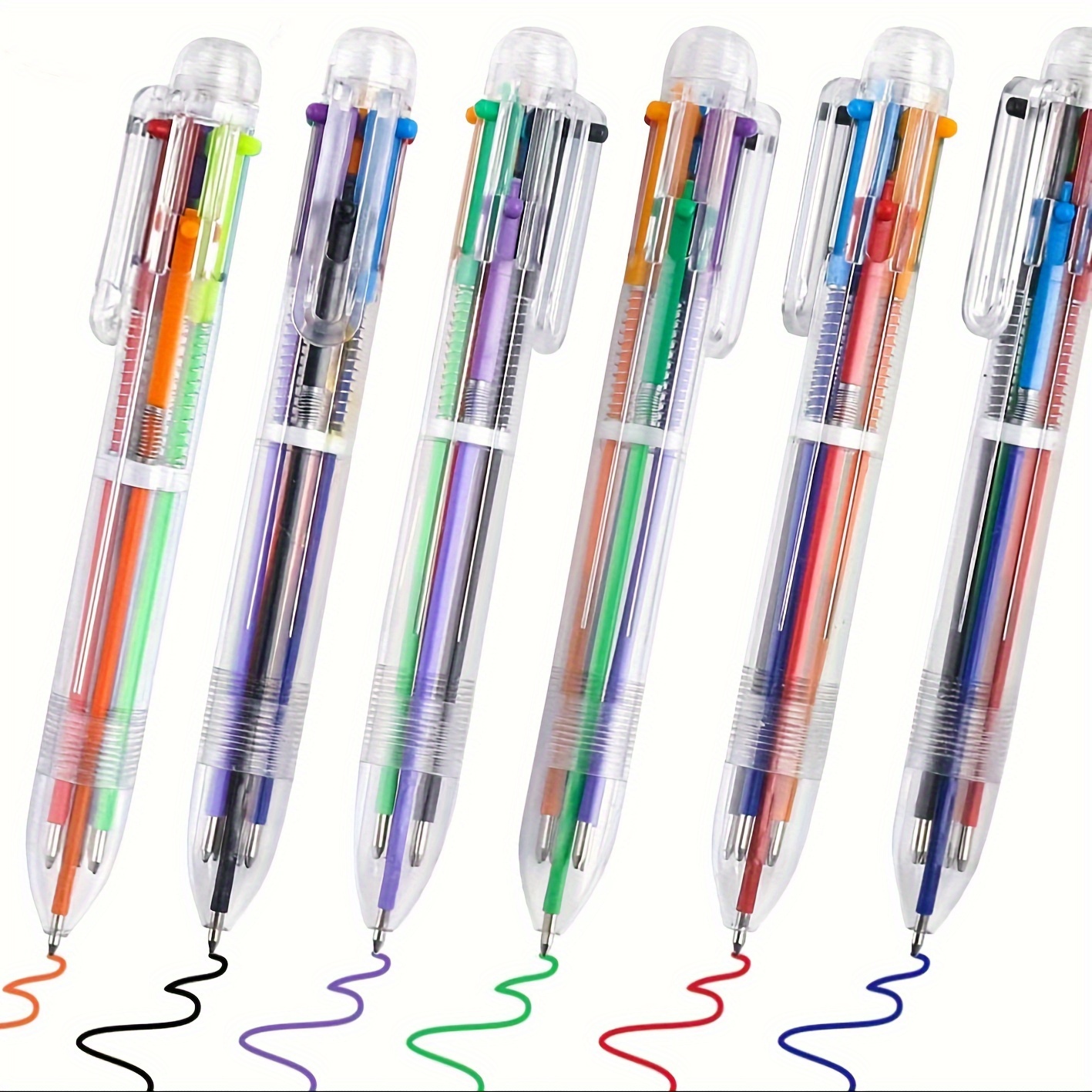 4 Confezioni Di Penna A Sfera Multicolore Da 0,5 Mm Con 6 Colori, 6 Penne A  Sfera Retrattili In 1, Penna A Sfera Per Forniture Da Ufficio Scolastiche E  Regalo Per Studenti Bambini