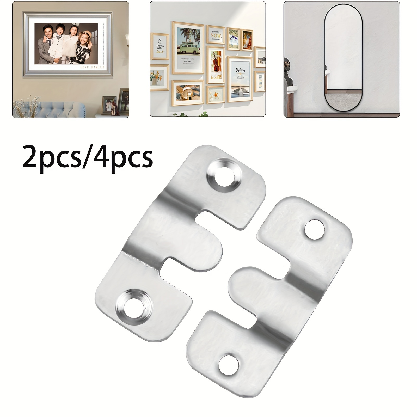 Stainless Steel Invisible Metal Frame Hooks Wall Hanging - Temu