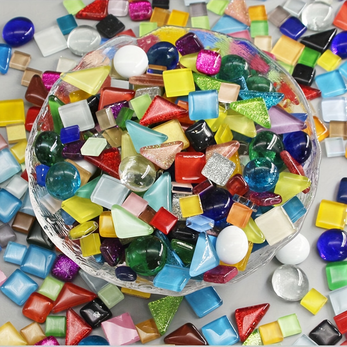 Mixed Color Mosaic Tile Irregular Crystal Glass Particles for Crafts