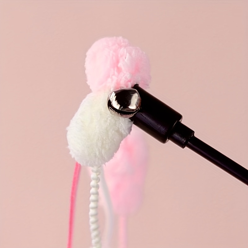 cat teaser stick with plush balls and bell interaction and scratching of indoor cats kitty Product details 4