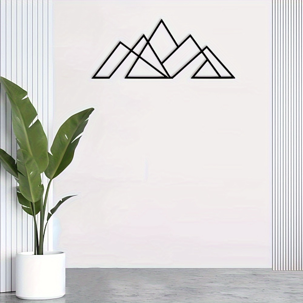 Geometric Triangle Mountains - Metal Wall Art