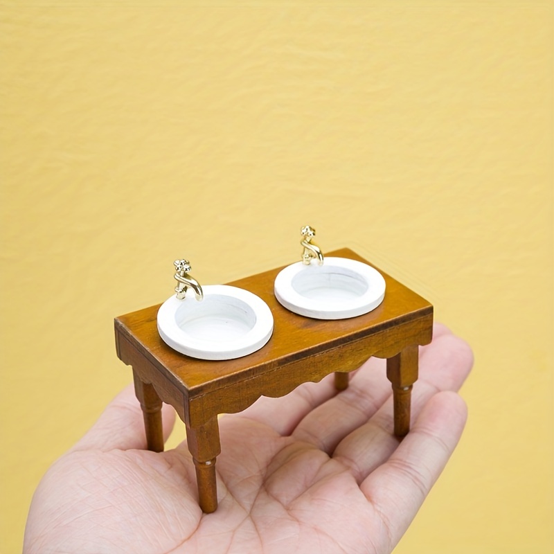 Dollhouse Miniature Bathtub Gold Faucets White Ceramic 1:12 Scale Bathroom  Tub 
