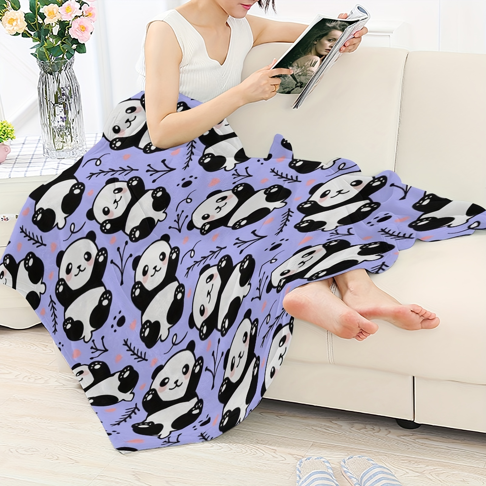 New Copy of Cute Panda Throw Blanket Tourist Blanket Cute Blanket