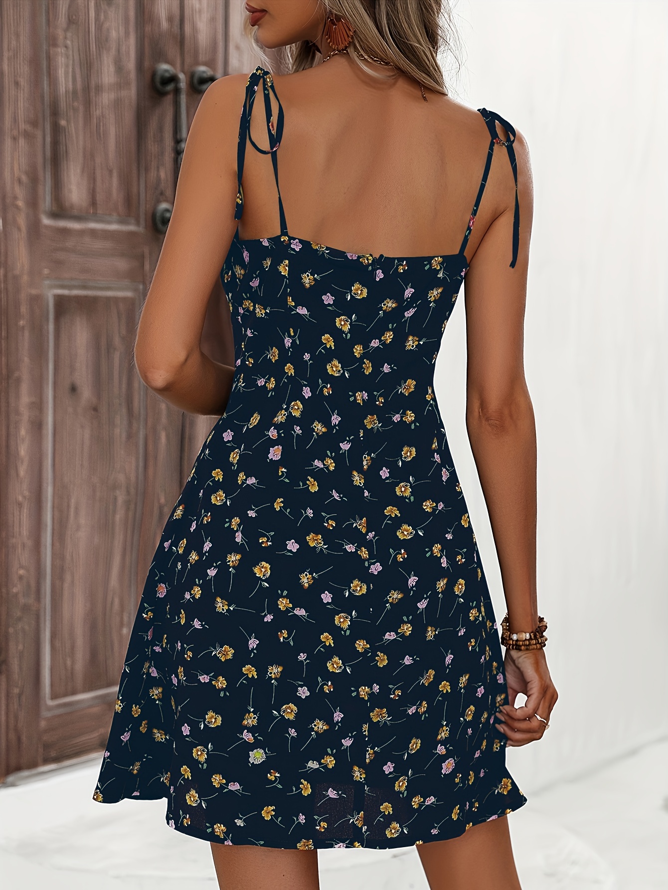 Floral Print Mini Cami Dress Vacation Casual Dress Summer - Temu