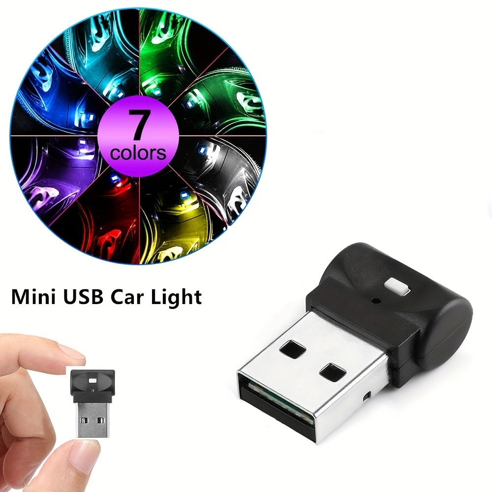 2pcs USB Led Atmosphäre Lichter Mini Auto Interieur Zubehör Ambiente Lampe  Universal (Eisblau) Xq-a288