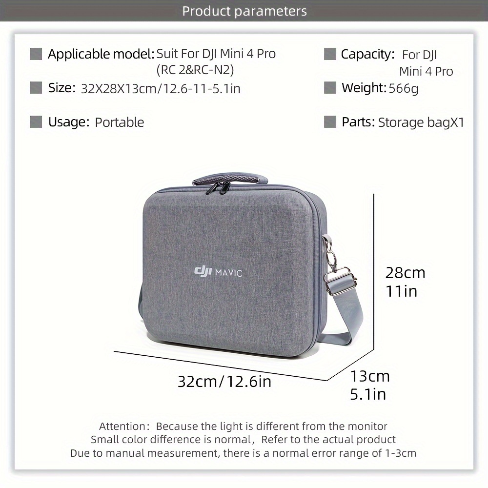storage shoulder bag dji mini 4 pro portable carrying case details 1