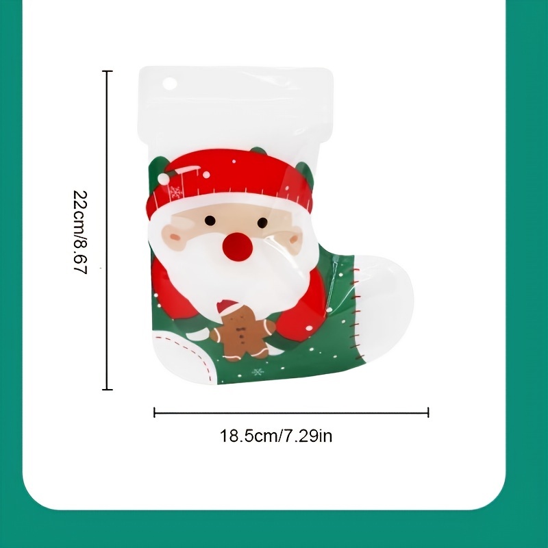 New Style Christmas Cartoon Self-sealing Food Bags, Candy Wrapping Zip Lock  Pouch For Snacks, 10pcs/pack