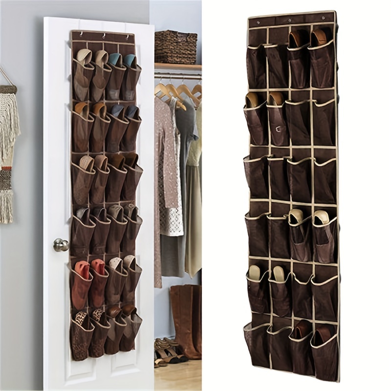 24 Grid Wall-mounted Shoes Organizer Rack Over Door Hanging Storage Holder  Rack Bedroom Closets Shoes