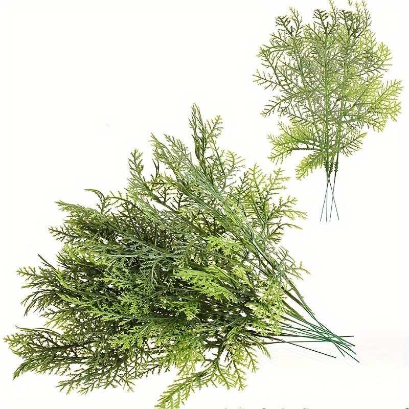 Christmas Artificial Pine Branches Faux Cedar Picks Floral - Temu