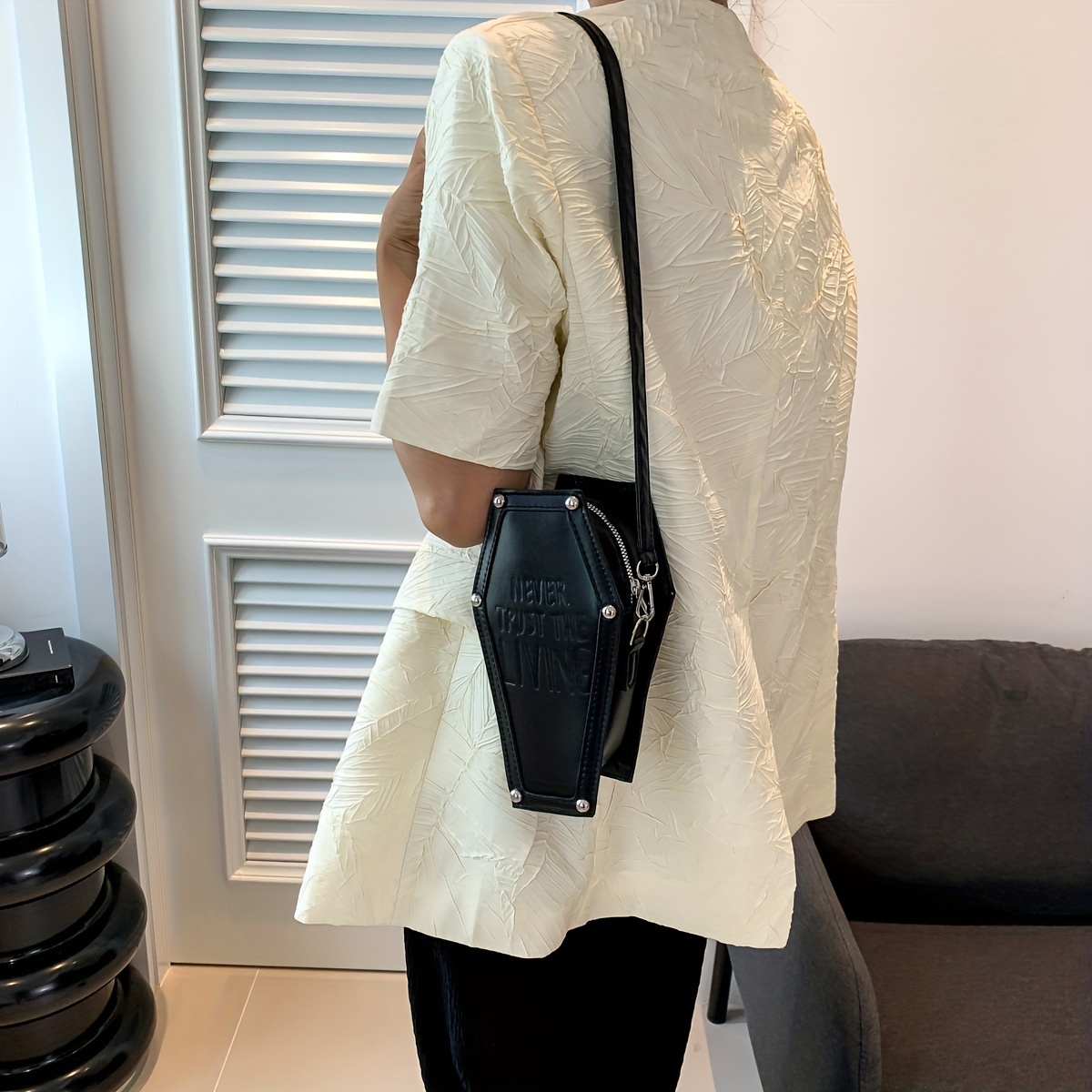 Gothic Coffin Shaped Crossbody Bag for Women