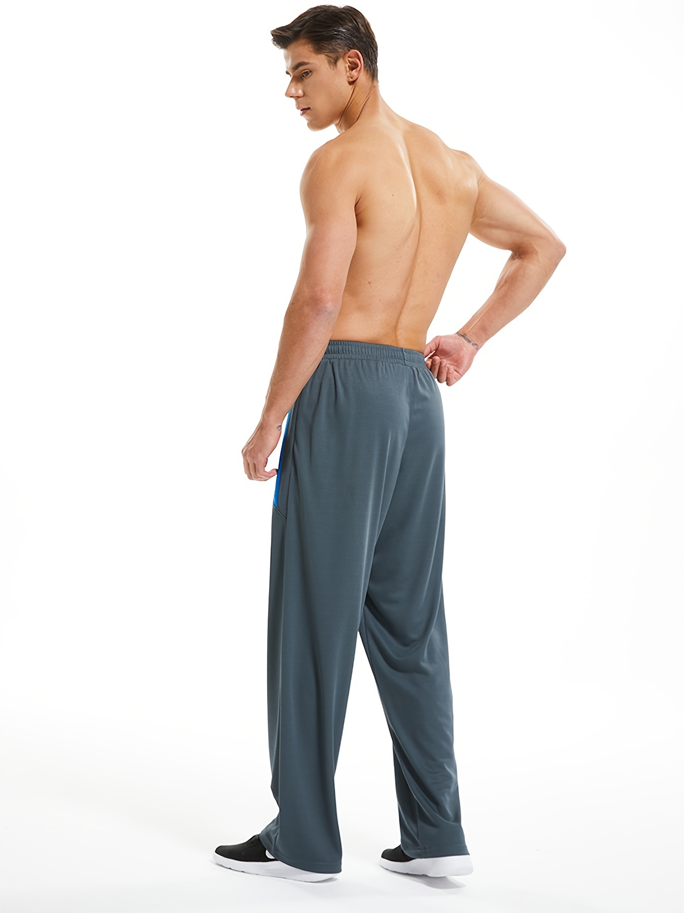 ZENGVEE Men'S Sweatpants With Zipper Pockets Open Bottom Athletic Pants For  Jogging, Workout, Gym, Running, Training