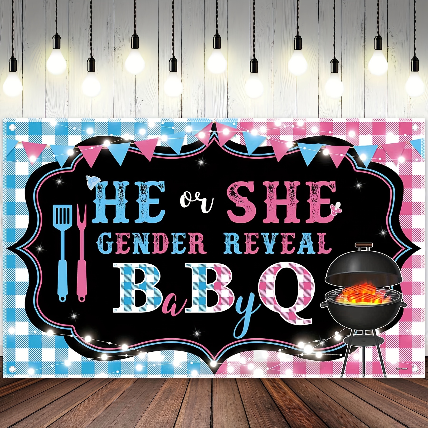 Gender Reveal Theme Party Decoration Polyester Background - Temu