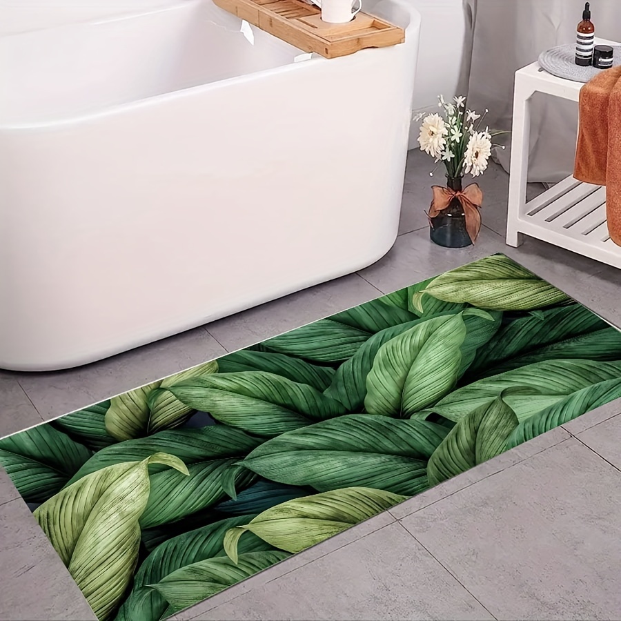 Silicone Bottom Thick Crystal Velvet Floor Mat, Tropical Leaves Bathroom  Non-slip Carpet, Living Room Floor Carpet, Bedroom, Hallway Long Carpet,  Entrance Mat, Bath Mat, Bath Rug - Temu