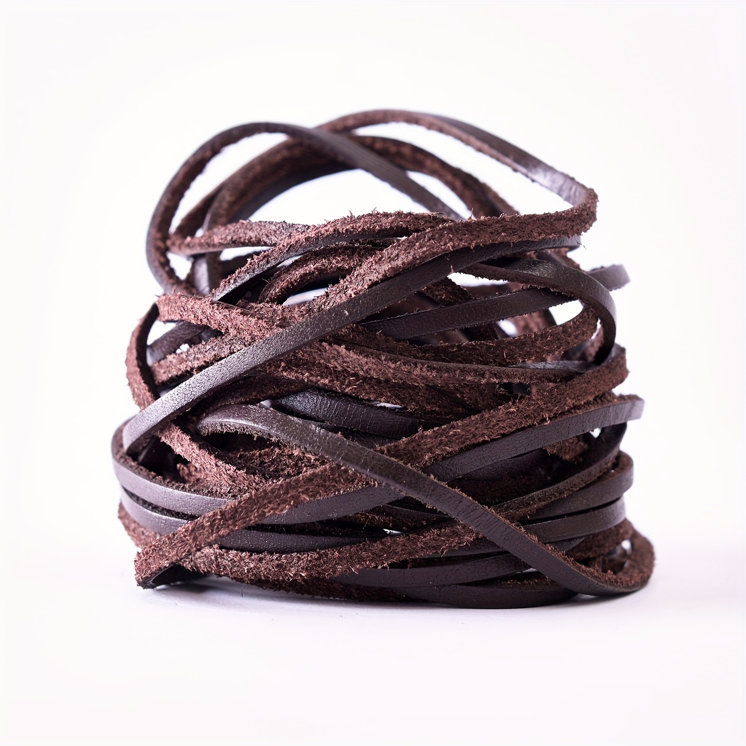 Genuine Cowhide Leather Cord 2m Vintage Strip Round/Flat Rope String Braid  Ropes
