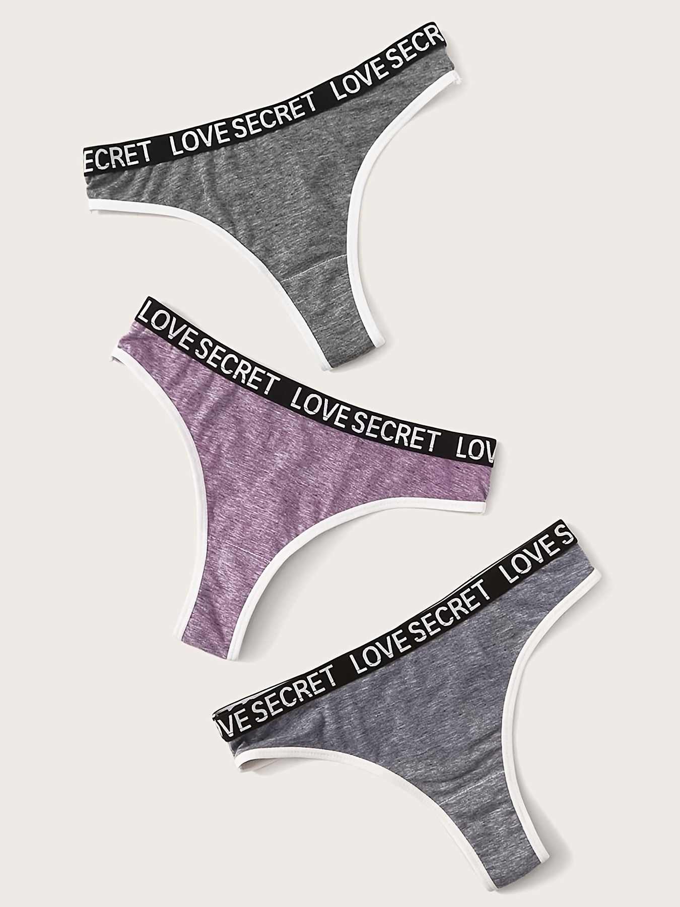 Letter Print Thongs Soft Comfy Stretchy Sports Panties - Temu