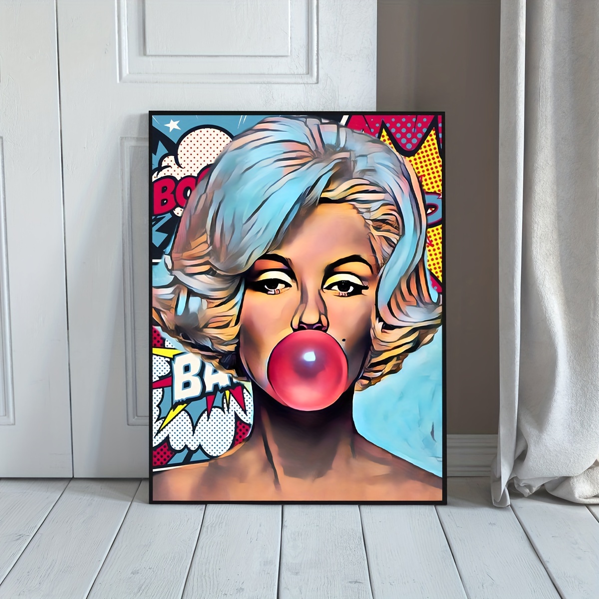 Cuadro pop art moderno con mujer