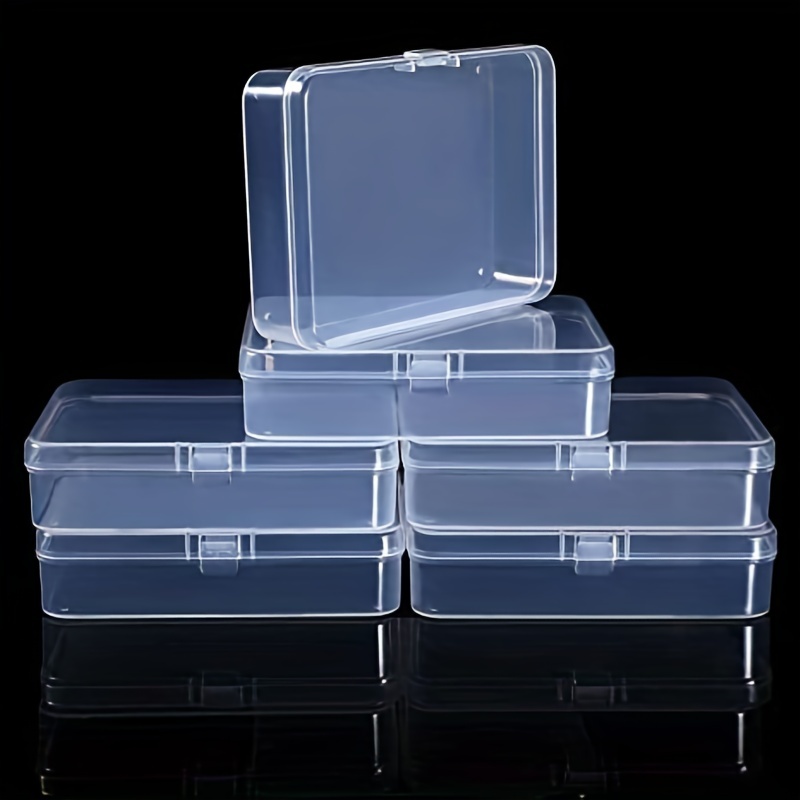 6pcs Mini Plastic Clear Beads Storage Containers Box For Collecting Small  Items, Beads, Jewelry, Business Cards, Game Pieces, Crafts (4.45 X 3.3 X 1.1