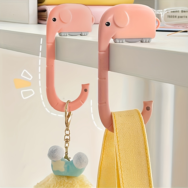 Purse Hook for Table Top Desk Foldable Bag Purse Holder Portable Handbag  Hook Hanger (Elephant Style)