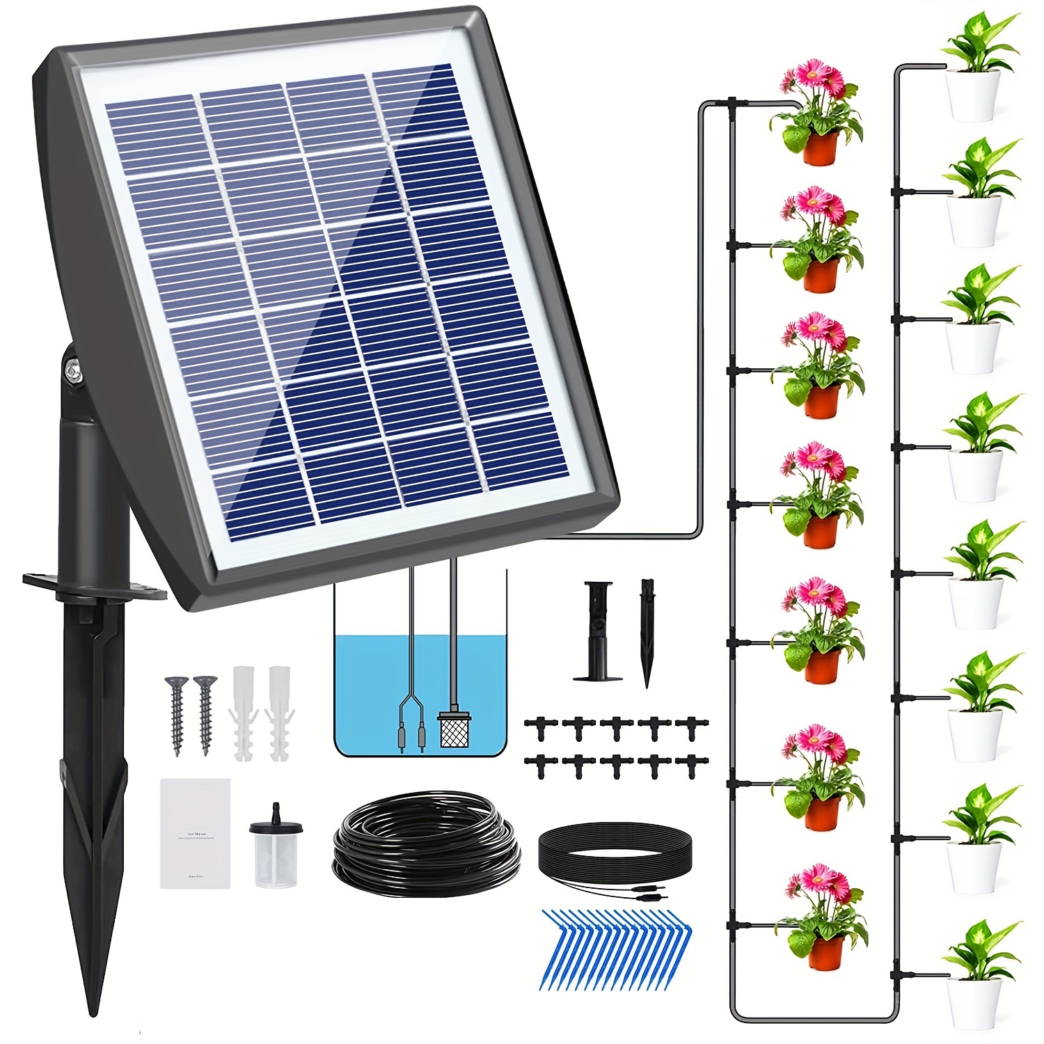 Black Drip Irrigation System Automatic Plant Kit Patio, Lawn & Garden