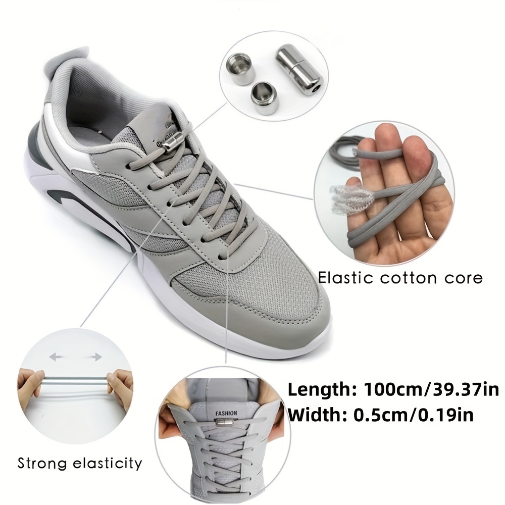 Elastic Shoelaces Metal Capsule Buttons No tie Shoe - Temu