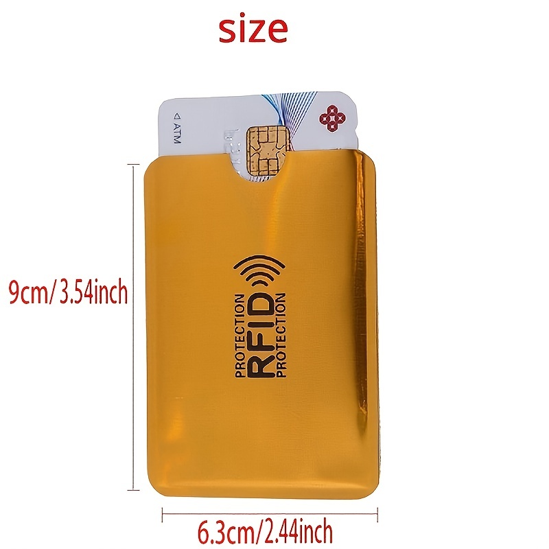 Slimliang RFID Blocking Card, Fuss-Free Protection Entire Wallet & Purse  Shield, Contactless NFC Bank Debit Credit Card Protector Blocker (Gold) :  Clothing, Shoes & Jewelry 