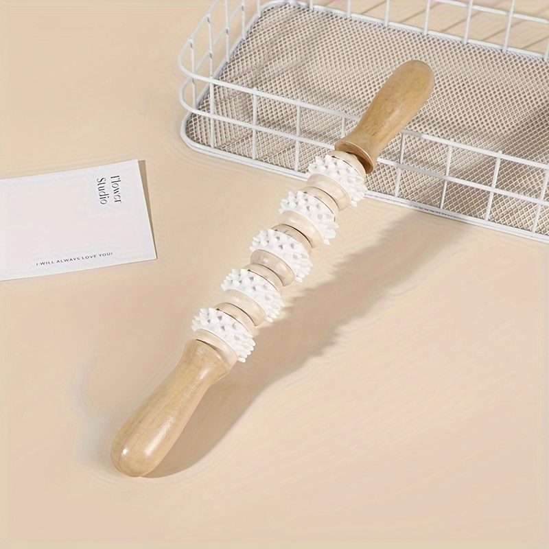 Wooden Curved Massage Stick Roller Wood Roller Massager For - Temu