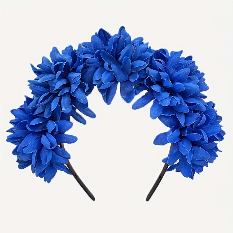 Elegant & Vibrant Floral Fabric Headband - Polyester Flower Hair Hoop In Multicolor For Parties, Photo Shoots & New Year Celebrations, Cute Hair Accessories