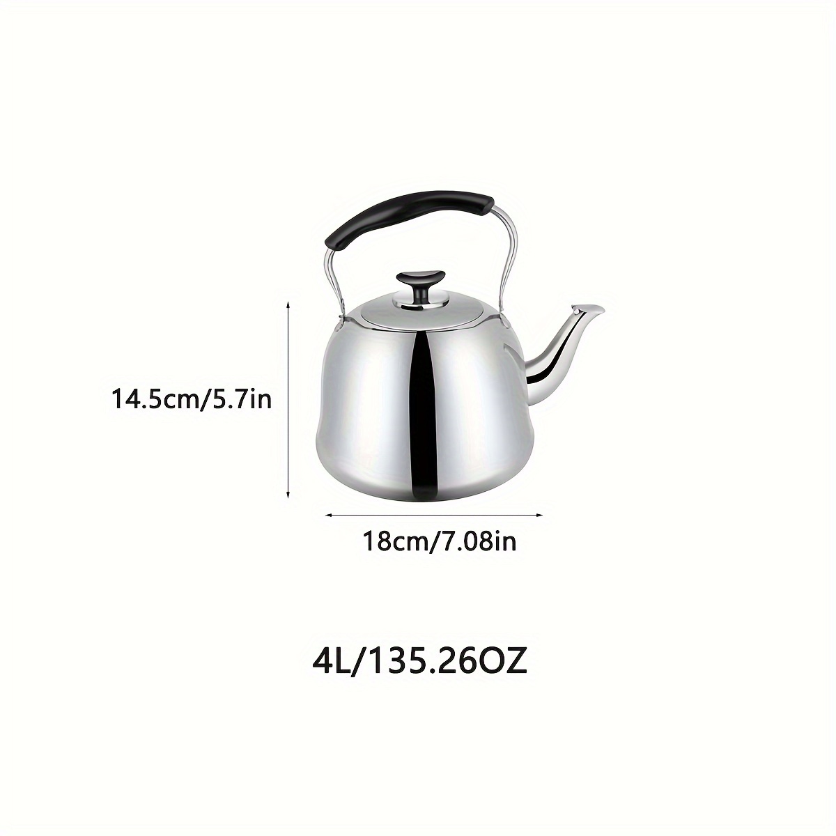 1pc Whistle Tea Kettle for Stove Top, 3L/101oz Stainless Steel