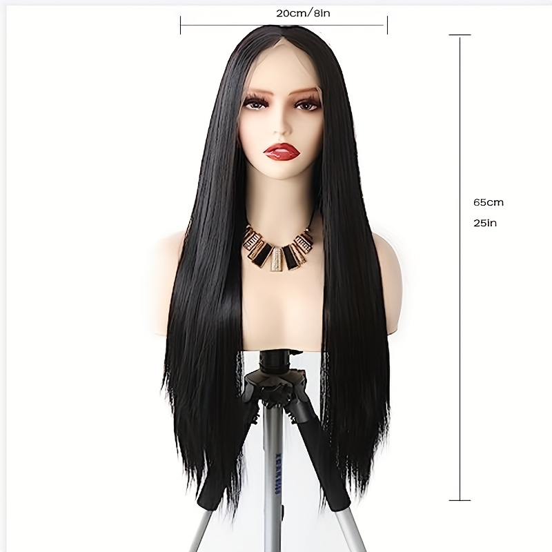 Long Straight Lace Front Wig Middle Part Synthetic Cosplay Daily Party Wig